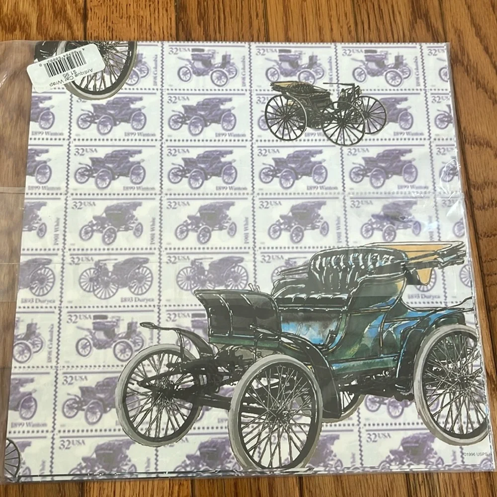 United States Postal Service Gift Wrap Salute America Antique Car Duryea‎ Stamp